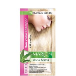 Marion Aloe & Keratin Hair Color Shampoo 4-8 washes 40ml - 69 - Platinum Blonde
